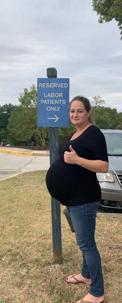 Me walking into Franklin Square labor and delivery to be induced at 40 weeks