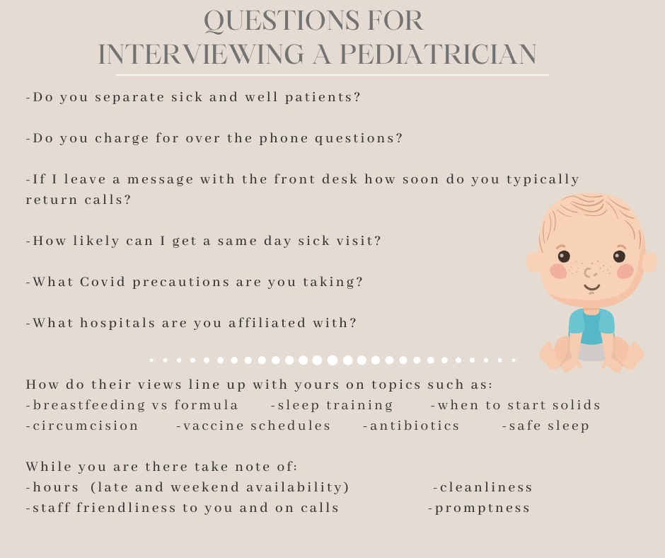 Questions to ask when interviewing a new pedoatrcian