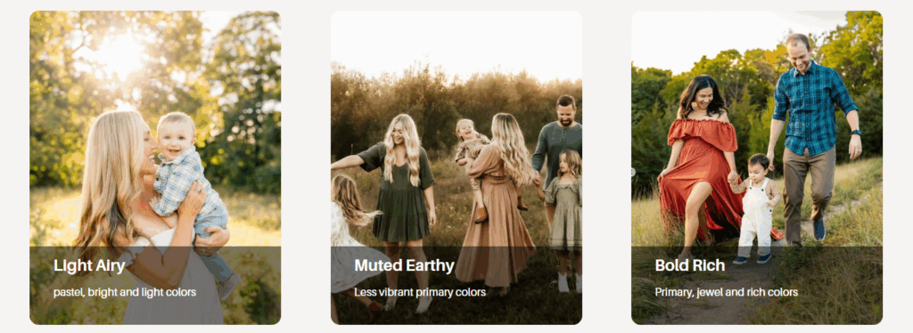 Textured clothes in soft natural light for families who want simple, stress-free portraits.